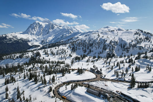 Mid winter at Mount Baker from Heather Meadows with Mount Shuksan in the background