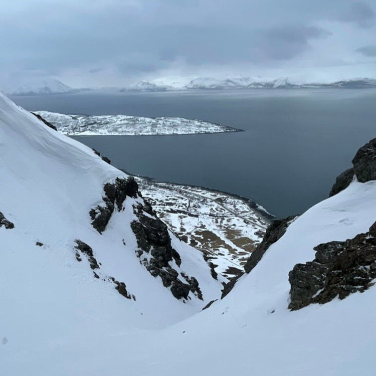 overlooking the shorline of ullsfjorden in northern norway