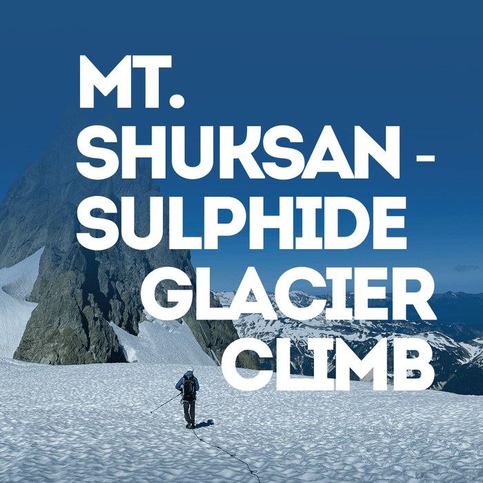 Person on the sulphide glacier with Mount Shuksan and Sulphide Glacier