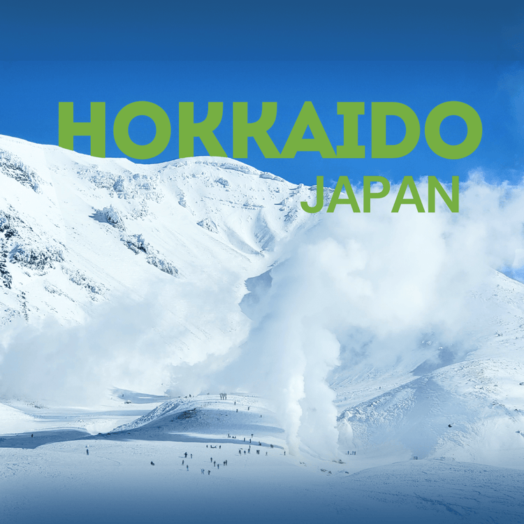 Snowy mountain landscape with Hokkaido Japan