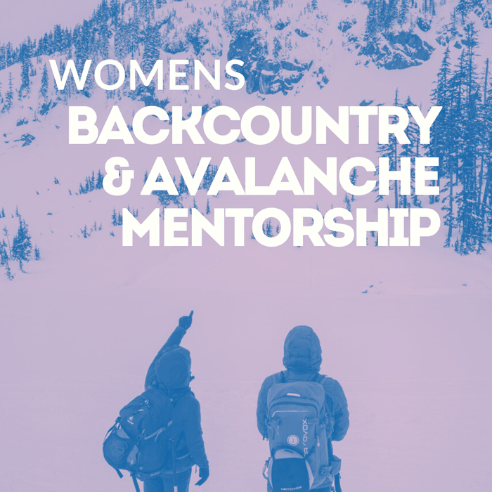Two women backcountry skiers practicing avalanche skills in the Mount Baker backcountry