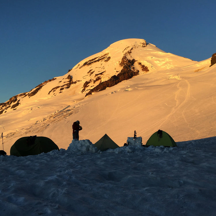 The sunsets over our camp on Mount Baker and the Coleman Glacier.