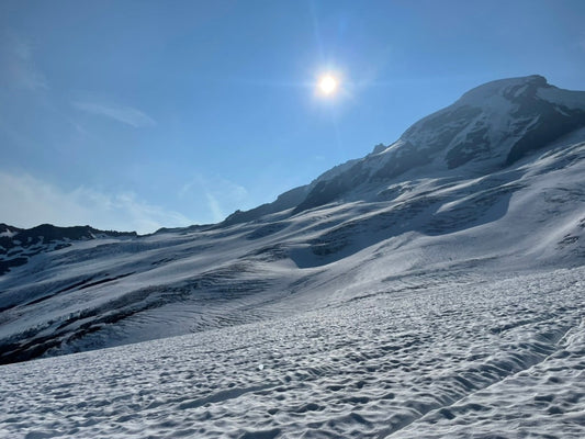 the northwest face of kulshan, mt baker, showing the coleman and roosevelt glaciers