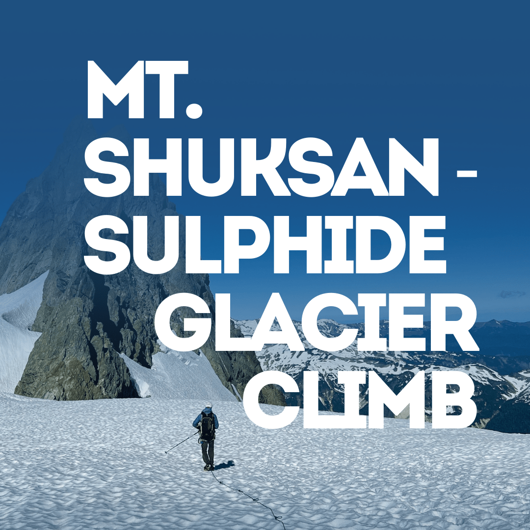 Person on the sulphide glacier with Mount Shuksan and Sulphide Glacier