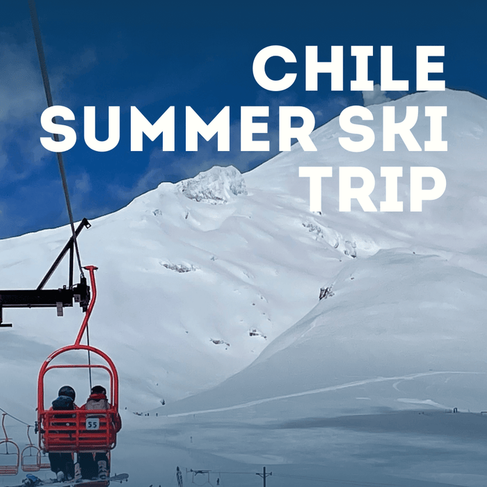 Ski lift with people on a snowy mountain in Chile with Chile Summer Ski Trip