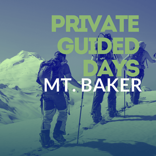 Three people hiking on a snowy mountain with Private ski Guid Days Mt. Baker