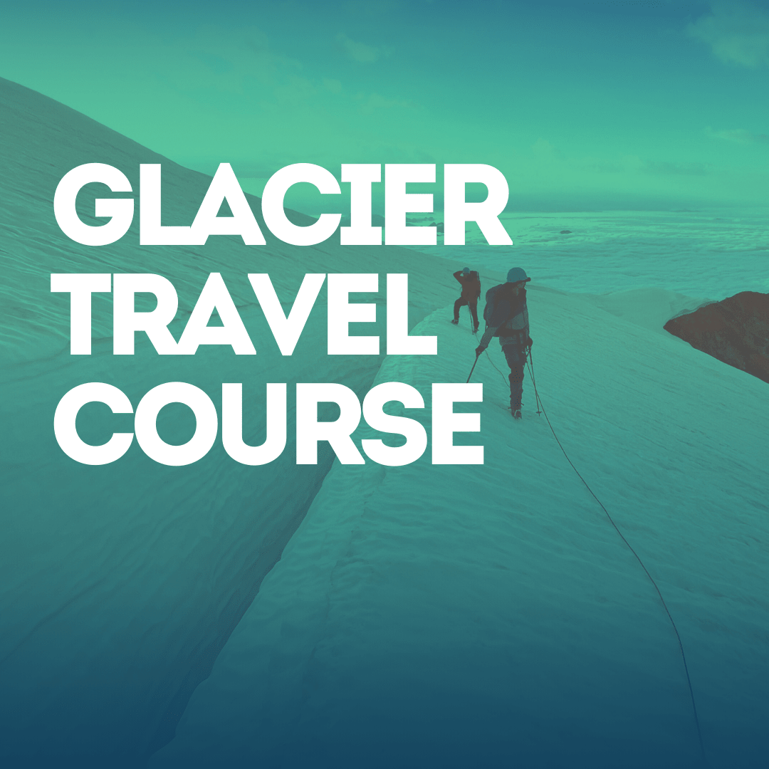 Glacier Travel Course with Guided Exposure — roped climbers cross a crevassed glacier at Mount Baker