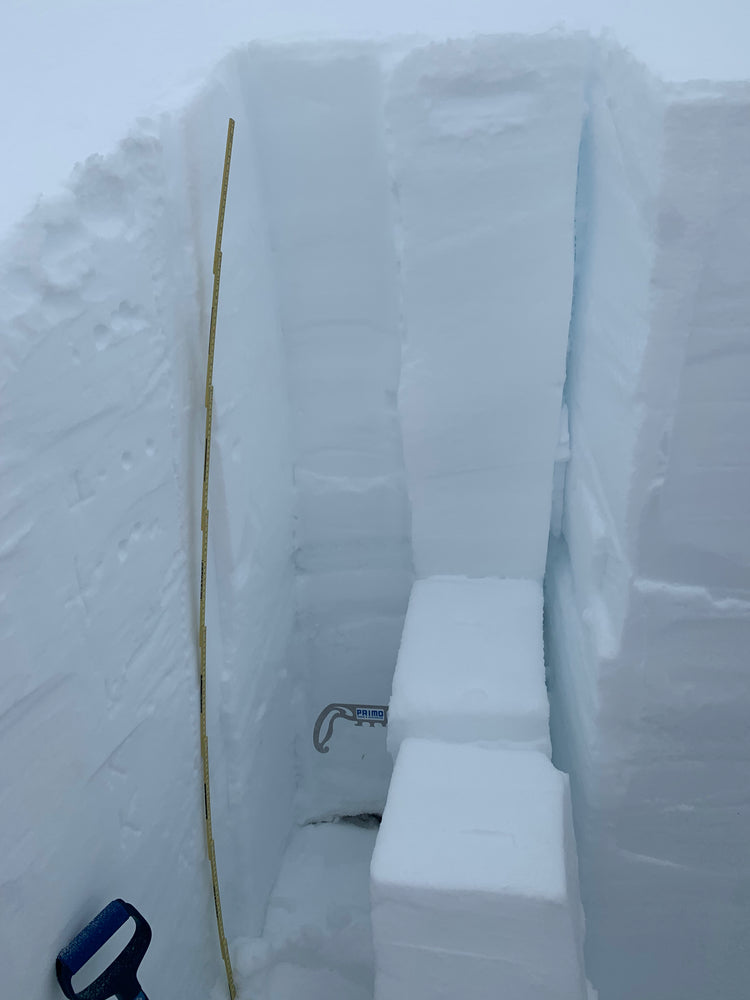 Looking at columns of snow in a snow study pit during an AIARE 2 course. There's so much snow! 