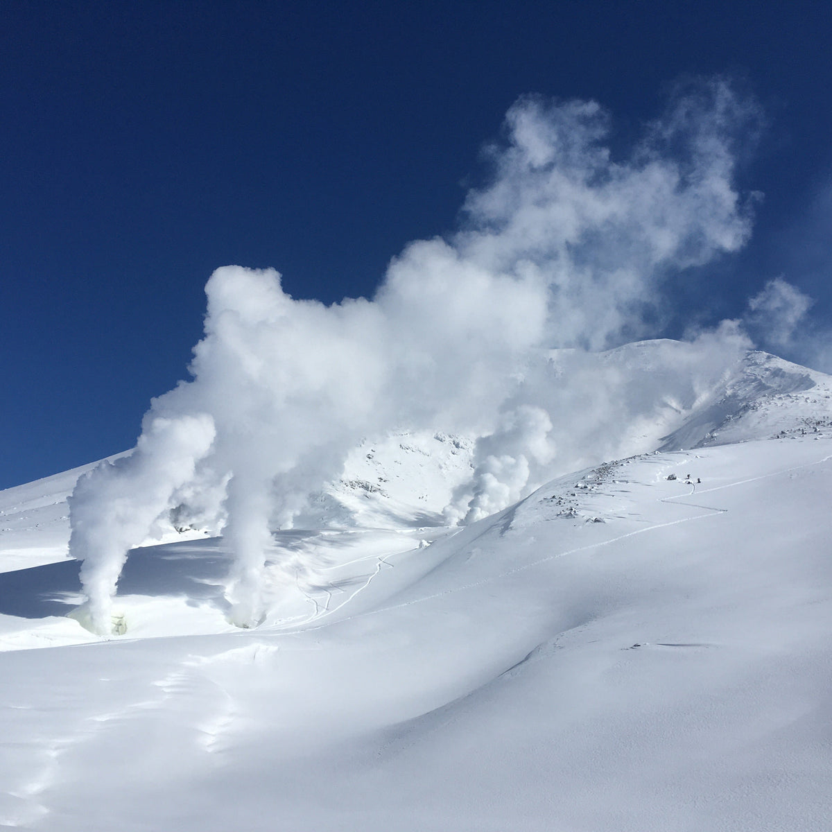 The fumaroles on Mount Asahidake ropeway During our guided ski week